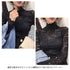 総レース カットソー レディース 花柄 総レース カットソー レディース 花柄 シースルー ハイネック トップス エレガント セクシー インナー 重ね着 85YN-900082