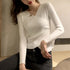 リブニット レディース カシュクール風 リブニット レディース カシュクール風 ボダン ニットトップ セーター オフィス きれいめ カットソー 85YN-900100