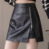 フェイクレザースカート 着やせ 韓国風 タイトスカート レディース 台形スカート ハイウエスト ボトムス Aラインスカート インナーパンツ付き ショート丈 85YN-900138