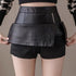 フェイクレザースカート 着やせ 韓国風 タイトスカート レディース 台形スカート ハイウエスト ボトムス Aラインスカート インナーパンツ付き ショート丈 85YN-900138