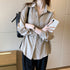 シャツ ブラウス レディース ロング シャツ ブラウス レディース ロング 前開きシャツ 無地 トップス 仮ポケット付き 襟付き オフィス ボダン おしゃれ 85YN-900145