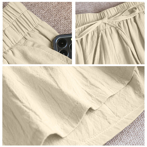 ショートパンツ ハーフパンツ 薄手 ショートパンツ ハーフパンツ 薄手 ウエストゴム ゆったり 楽ちん ボトムス 85YN-900187