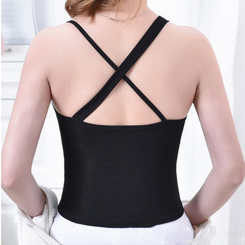 アシンメトリーキャミタンク 重ね着 薄手 キャミソール レディース ノースリーブ タンクトップ パッド付き インナー 大人カジュアル 85YN-900212