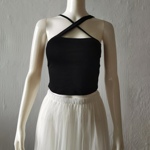 アシンメトリーキャミタンク 重ね着 薄手 キャミソール レディース ノースリーブ タンクトップ パッド付き インナー 大人カジュアル 85YN-900212