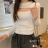 ニットトップス 胸開き ニットウエア セクシー フェミニン ニットセーター 胸見せ タートルネック ニットインナー 長袖 両サイドシャーリング ニットソー 85YN-900284