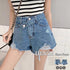 デニムショートパンツ レディース 韓国風 ダメージジーンズ ハイウエスト ホットパンツ カットオフ ボトムス 無地 ワイドパンツ ヴィンテージ デニム 短パン 85YN-900314