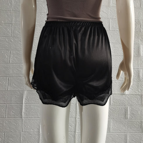 ペチコート レディース 裾レース切り替え ペチパンツ セクシー インナーパンツ ウエストゴム 部屋着 涼しい 短パン チラ見え ナイトウエア 無地 85YN-900324