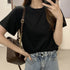 ニット tシャツ カジュアルトップス ラウンドネック ゆったり カットソー 韓国ファッション 薄手 ニット シンプル 着やせ トップス 部屋着 プルオーバー 85YN-900357