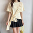 tシャツ 春夏 イレギュラーヘム 半袖 カットソー レディース 着やせ セクシートップス アシンメトリーtシャツ クルーネック無地トップス シンプル 85YN-900363