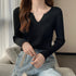 キーネック タイトリブニット 韓国風 ニットトップス 重ね着 大人可愛い ニットセーター きれいめ プルオーバー ニットソー 着やせ カジュアル おしゃれ 85YN-900392