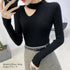 ニットトップス デコルテカットリブニット レディース セクシー ニットプルオーバー 大人秋服 ニットウエア 普段着 長袖ニットセーター カジュアル ニットインナー 85YN-900403