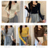 Vネック リブニットトップス 大人秋服 レディース カジュアル ニットウエア 着やせ 長袖ニットソー ベーシック きれいめ タイトニット 普段着 ニットセーター 85YN-900409