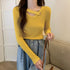Vネック リブニットトップス 大人秋服 レディース カジュアル ニットウエア 着やせ 長袖ニットソー ベーシック きれいめ タイトニット 普段着 ニットセーター 85YN-900409