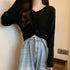 フロントツイスト ニットプルオーバー秋服 クロップド丈 ニットウェア ねじり リブニット 長袖 無地 大人可愛い ニットセーター カジュアル ニットソー 普段着 85YN-900415