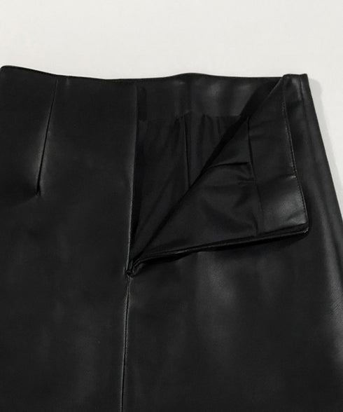 PUレザー ミニスカート美脚ハイウエスト フェイクレザースカート レディース ショート丈 タイトスカート 春秋冬 着やせ ボトムス 大人可愛い 韓国風 スカート 85YN-900417