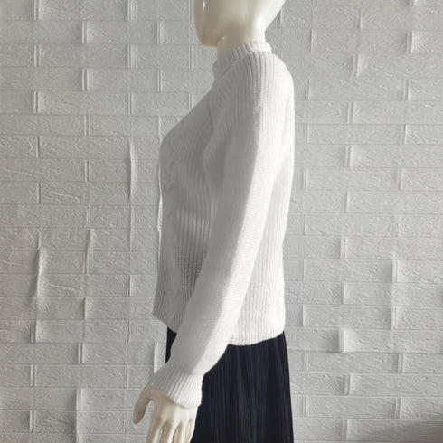 ケーブル編みタートルネックニットトップス レディース おしゃれ ニットプルオーバー 通勤通学 ニットセーター カジュアル ニットウエア 韓国ファッションニットソー 85YN-900430