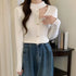 リブニットトップス レディース 韓国風 ニットウェア フロントオープン ニットプルオーバー スリムフィット ニットソー カジュアル 長袖トップス お洒落 着回し 85YN-900439
