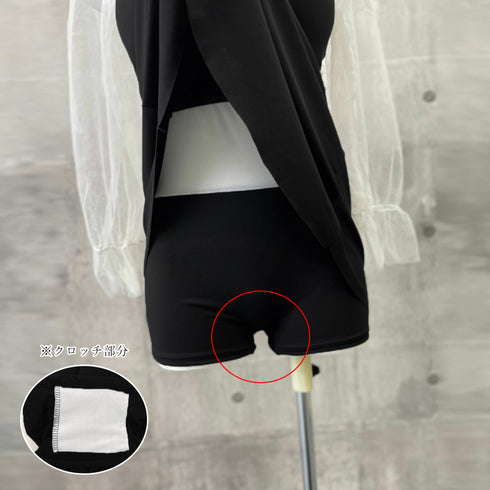 ワンピース水着 シースルー袖 体型カバー スイムウェア カットアウト フェミニン水着 ショートパンツ一体型 露出控えめ水着プール遊び 海水浴場リゾート 日焼け対策 85YN-900461