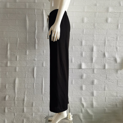 セミワイドパンツ レディースウエストゴム カジュアル ロングパンツ ハイウエスト イージーパンツ 体型カバー リラックスパンツ ゆったり 韓国風ボトムス きれいめ 85YN-900464