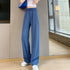 セミワイドパンツ 冷感タッチロングパンツ レディース ハイウエスト リラックスパンツ ウエストゴム ストレートパンツ カジュアルサマーパンツ 通勤通学ボトムス春夏 85YN-900483