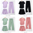 ルームウェア上下セット冷感タッチパジャマ レディース 半袖Tシャツ ショートパンツ ロングパンツ 3点セットアップ 春夏 リラックスウェア カジュアルナイトウェア 85YN-900485