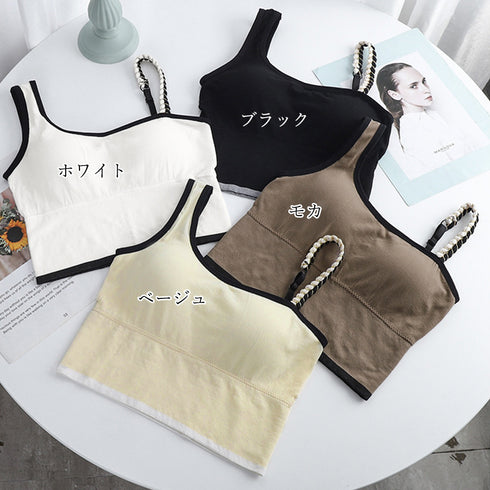 キャミソールカップ付き インナートップス へそ出し ブラキャミ ショート丈 レディース キャミタンクトップス ノンワイヤー 着回し ブラトップ 大人可愛い無地下着 85YN-900500