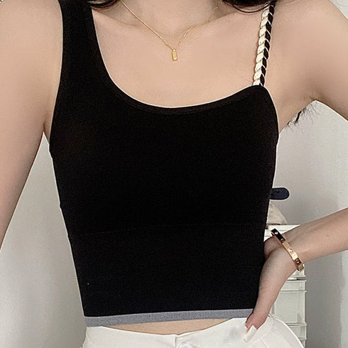 キャミソールカップ付き インナートップス へそ出し ブラキャミ ショート丈 レディース キャミタンクトップス ノンワイヤー 着回し ブラトップ 大人可愛い無地下着 85YN-900500