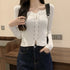 ニットトップス フロントレースアップ秋服 プルオーバー レディース リブ編みニット 着やせ ショート丈 ニットカットソー ラウンドネック カジュアルニットソー 85YN-900509