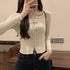 ニットトップス フロントレースアップ秋服 プルオーバー レディース リブ編みニット 着やせ ショート丈 ニットカットソー ラウンドネック カジュアルニットソー 85YN-900509
