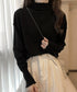 メロウフリル リブニット プチハイネック ニットプルオーバー ストレッチ 普段着 ニットウェア 大人秋服 カジュアルニットソー ハーフタートルネックニットインナー 85YN-900532