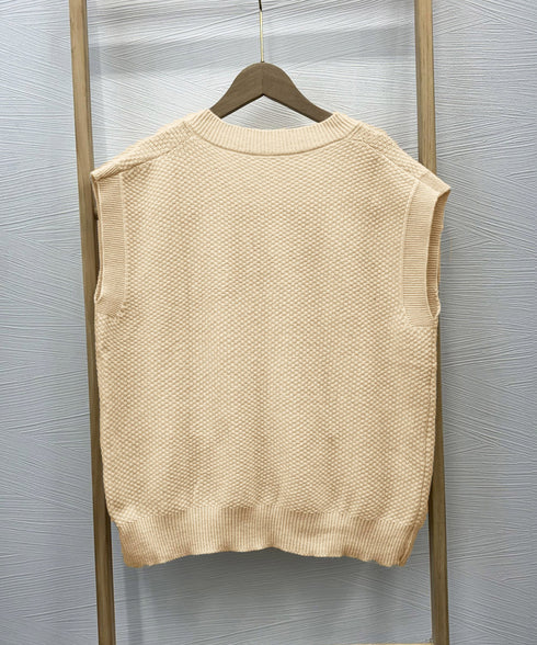 ニットベスト レディースチョッキ 重ね着 ニットトップス Vネック 体型カバー カジュアルベストセーター 秋冬服 ゆったりニットチョッキ プルオーバー20代30代 85YN-900538