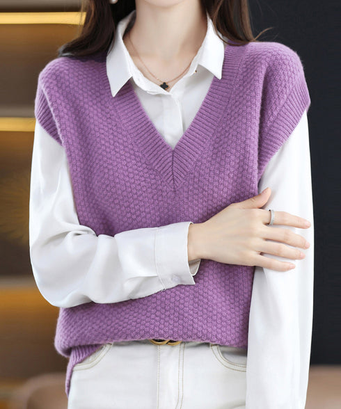 ニットベスト レディースチョッキ 重ね着 ニットトップス Vネック 体型カバー カジュアルベストセーター 秋冬服 ゆったりニットチョッキ プルオーバー20代30代 85YN-900538
