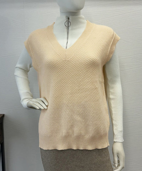 ニットベスト レディースチョッキ 重ね着 ニットトップス Vネック 体型カバー カジュアルベストセーター 秋冬服 ゆったりニットチョッキ プルオーバー20代30代 85YN-900538