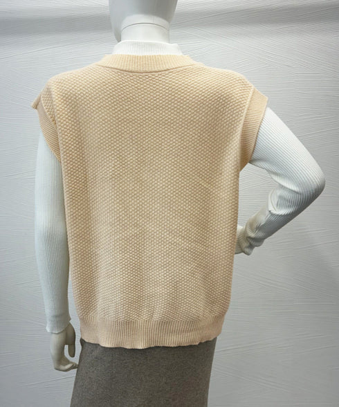 ニットベスト レディースチョッキ 重ね着 ニットトップス Vネック 体型カバー カジュアルベストセーター 秋冬服 ゆったりニットチョッキ プルオーバー20代30代 85YN-900538