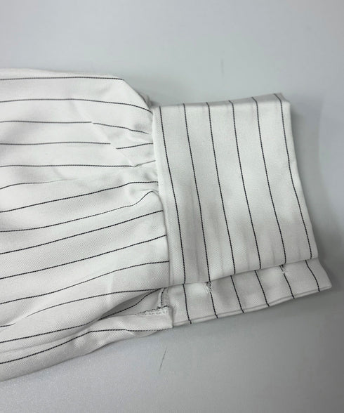 ストライプシャツブラウス レディース長袖 ワイシャツ Vネック きれいめ春シャツ オフィスカジュアルトップス 通勤長袖シャツブラウス 30代40代 レトロブラウス 85YN-900544