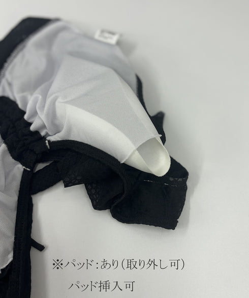 水着体型カバー レディース露出控えめ水着 レースアップ 水着セット パンツ付き ハイウエストスカート フリル袖 透け感 2点セット水着大人可愛い スイムウェア 85YN-900553