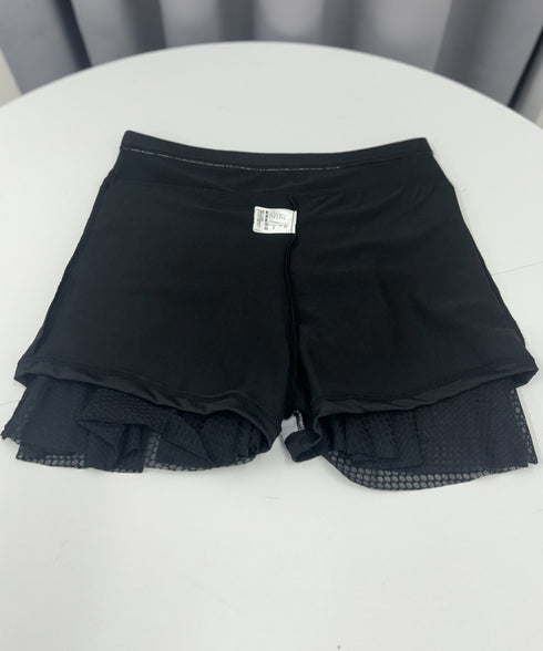 水着体型カバー レディース露出控えめ水着 レースアップ 水着セット パンツ付き ハイウエストスカート フリル袖 透け感 2点セット水着大人可愛い スイムウェア 85YN-900553