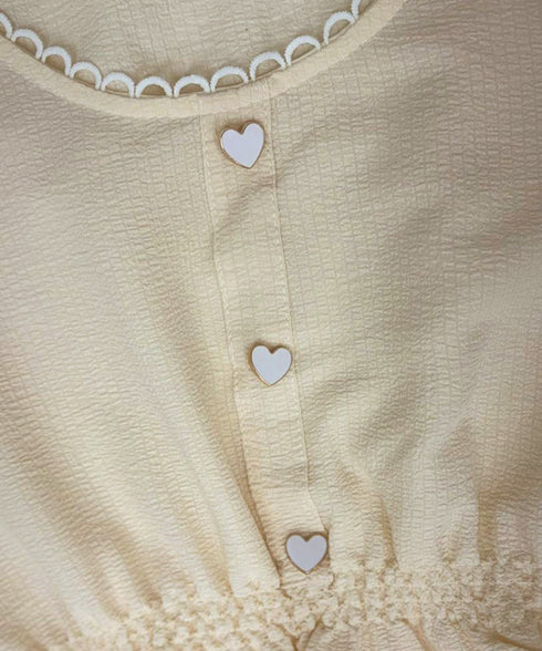 シャツブラウス 薄手トップス 韓国風 レディース 大人可愛い ショート丈シャツ パフスリーブ フェミニン フリルブラウス きれいめ トップス 85YN-900560