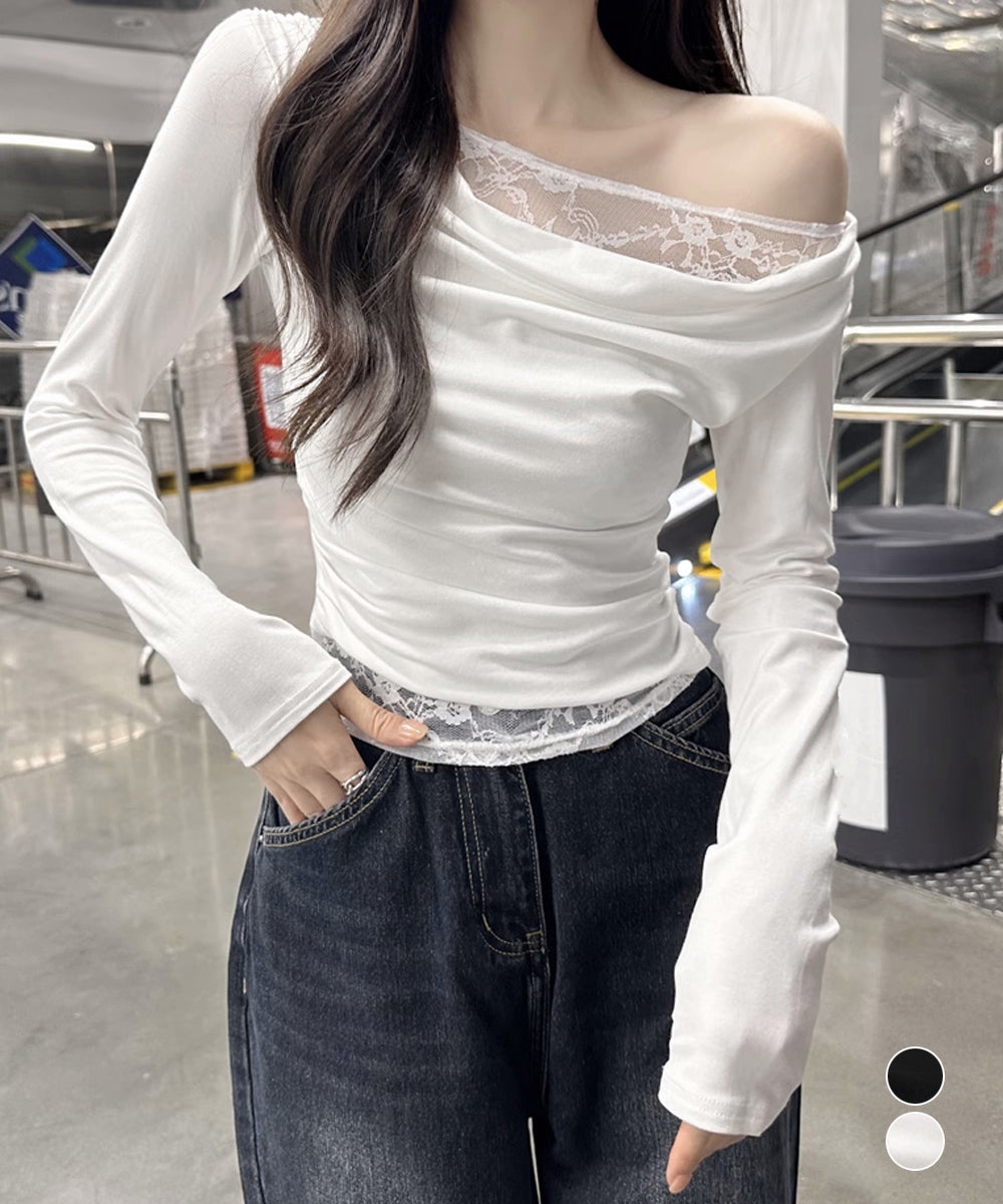 レース 長袖Tシャツ レディース 薄手 詳細画像1
