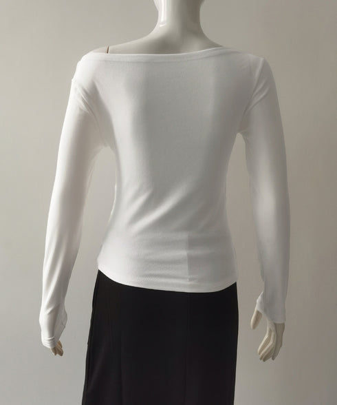 レース 長袖Tシャツ レディース 薄手 肩見せ オフショルダートップス カットソー レイヤード風 レース付き 肌見せ 大人可愛い プルオーバー おしゃれ 85YN-900577