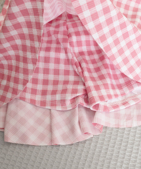 水着 レディース 盛れる水着2点セット ギンガムチェック セパレート水着 レディース 露出控えめ ハイウエスト パンツ付きミニスカート 2点セット水着大人可愛い 85YN-900584