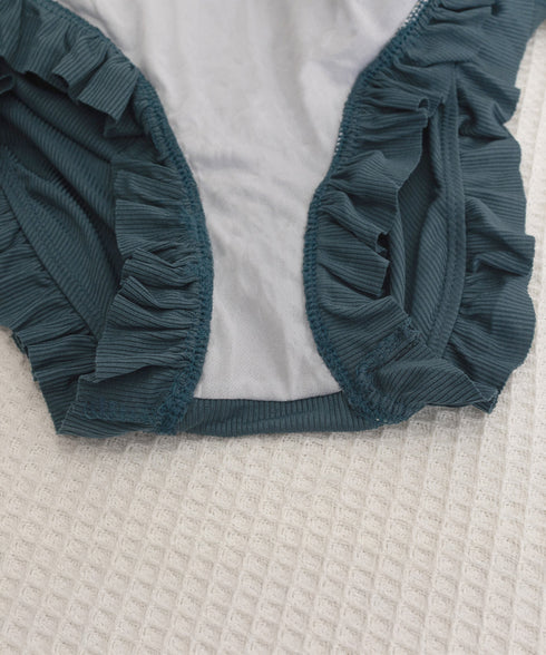 ワンピース水着 シースルー袖 体型カバー スイムウェア カットアウト フェミニン水着 露出控えめ水着プール遊び 海水浴場リゾート ワンピ風オールインワン水着 85YN-900586