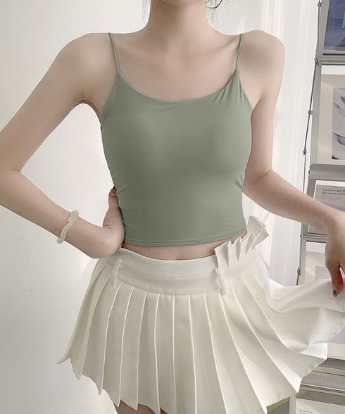 カップ付きキャミソール背中あきブラトップ ブラトップ レディース セクシーインナーウェア 下着 背中見せ 大人可愛い インナートップス 韓国風肌着 無地 85YN-900589