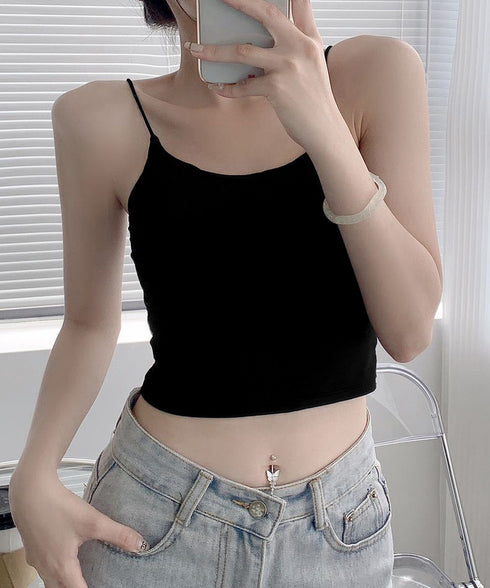 カップ付きキャミソール背中あきブラトップ ブラトップ レディース セクシーインナーウェア 下着 背中見せ 大人可愛い インナートップス 韓国風肌着 無地 85YN-900589