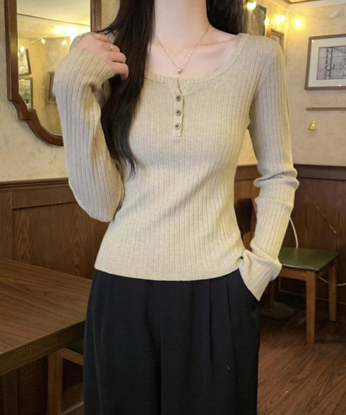 リブニットトップス 着やせ 無地 韓国風 ニットソー レディース きれいめ ニットウェア 長袖 ニットプルオーバー オフィスカジュアル ニットセーター 秋冬 85YN-900599