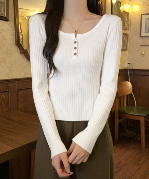 リブニットトップス 着やせ 無地 韓国風 ニットソー レディース きれいめ ニットウェア 長袖 ニットプルオーバー オフィスカジュアル ニットセーター 秋冬 85YN-900599