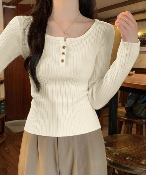 リブニットトップス 着やせ 無地 韓国風 ニットソー レディース きれいめ ニットウェア 長袖 ニットプルオーバー オフィスカジュアル ニットセーター 秋冬 85YN-900599