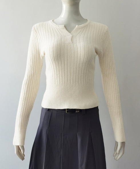 リブニット トップス きれいめ 長袖 ニットカットソー ベーシック ニットセーター着回し ニットプルオーバー 柔らかい ニットウェア おしゃれ 秋冬 85YN-900601