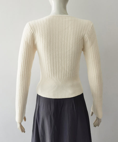 リブニット トップス きれいめ 長袖 ニットカットソー ベーシック ニットセーター着回し ニットプルオーバー 柔らかい ニットウェア おしゃれ 秋冬 85YN-900601