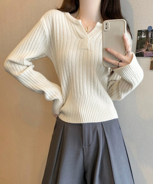 リブニット トップス きれいめ 長袖 ニットカットソー ベーシック ニットセーター着回し ニットプルオーバー 柔らかい ニットウェア おしゃれ 秋冬 85YN-900601